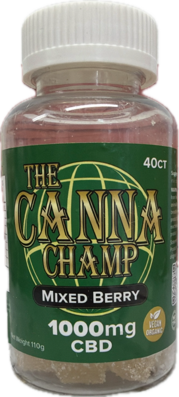 1,000MG CBD jar of 25MG SOUR GUMMIES