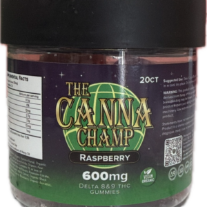 D8/D9 Raspberry THC 1:1 gummys (600 mg)